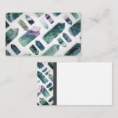 トレンディーキュート緑色蛍石結晶パターン 名刺 (正面/裏面)