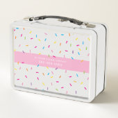 トレンディーキュート菓子つや消しドリップ メタルランチボックス (裏面)