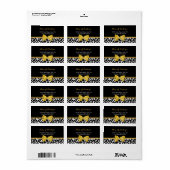 トレンディーキリンプリントイエローボウファッションブティック ラベル (フルシート)