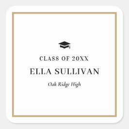 トレンディーギャラリー編集可能カラー卒業ステッカー スクエアシール