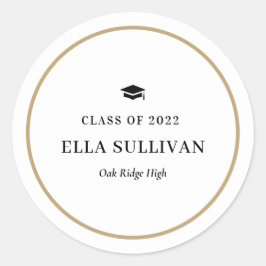 トレンディーギャラリー編集可能カラー卒業ステッカー ラウンドシール