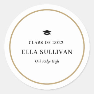 トレンディーギャラリー編集可能カラー卒業ステッカー ラウンドシール