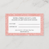 トレンディーギリーピンクグリッター美しいサロン 紹介カード (裏面)