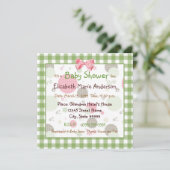 トレンディーギンガム用ベビーシャワー及び水玉模様 招待状 (スタンド正面)