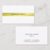 トレンディークエレガントリーンデザイン金ゴールドプレインラグジュアリー 名刺 (正面/裏面)