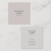 トレンディークモダンリーンデザインプエレガントレーンラグジュアリ スクエア名刺 (正面/裏面)