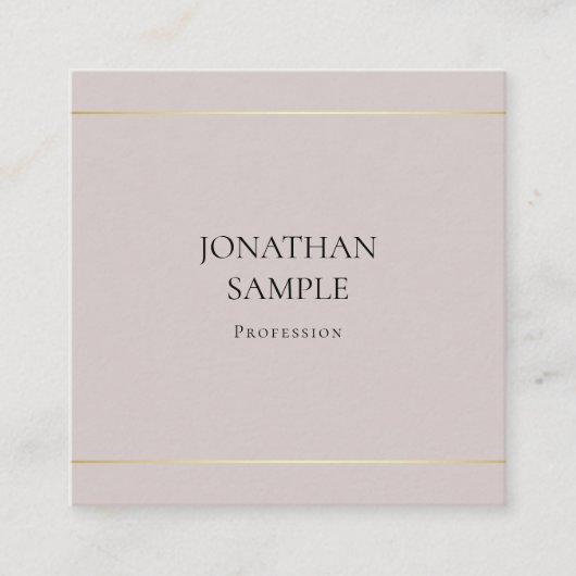 トレンディークモダンリーンデザインプエレガントレーンラグジュアリ スクエア名刺 (正面)