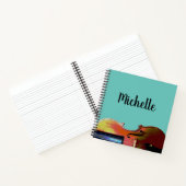 トレンディークラシカルミュージックヴァイオリンティール(緑がかった色) ノートブック (内部)