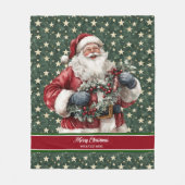 トレンディークラシックカラーのサンタクロース毛布 フリースブランケット (正面)