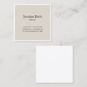 トレンディークラシックルックプロフェッショナルノスタルギーデザイン スクエア名刺 (正面/裏面)