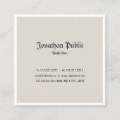 トレンディークラシックルックプロフェッショナルノスタルギーデザイン スクエア名刺 (正面)