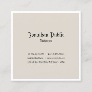トレンディークラシックルックプロフェッショナルノスタルギーデザイン スクエア名刺