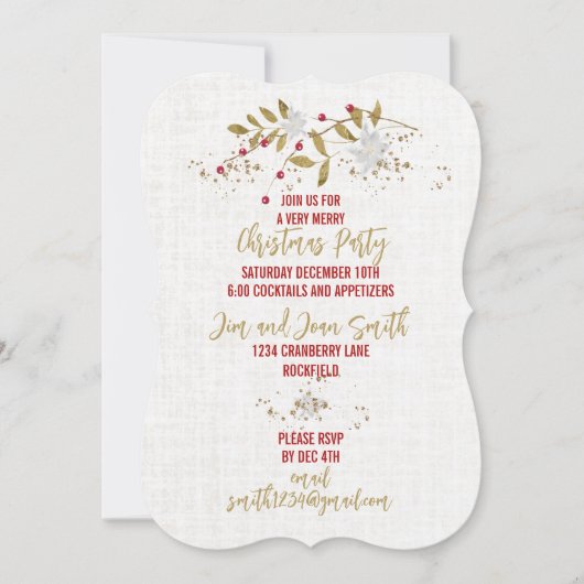 トレンディークラシーポインセツィアクリスマスパーティー 招待状 (正面)