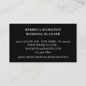 トレンディークラスピエレガントンクグリッターウェディングプランナー 名刺 (裏面)