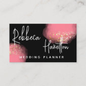 トレンディークラスピエレガントンクグリッターウェディングプランナー 名刺 (正面)