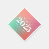 トレンディークラス2024ピンクグラデーション卒業 スタンダードカクテルナプキン (角)