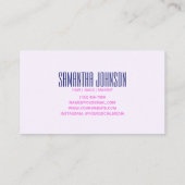 トレンディークラッシー王室のパープルモダンブラシストローク 名刺 (裏面)