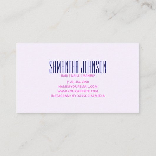 トレンディークラッシー王室のパープルモダンブラシストローク 名刺 (裏面)