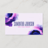 トレンディークラッシー王室のパープルモダンブラシストローク 名刺 (正面)