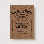 トレンディークラフトタイポグラフィバチュラーパーティ 招待状