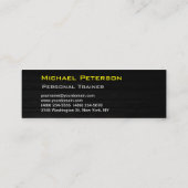 トレンディークリエイティブイエローフィットネススポーツ名刺 スキニー名刺 (裏面)