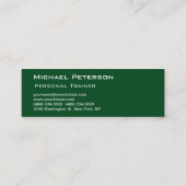 トレンディークリエイティブグリーンフィットネススポーツ名刺 スキニー名刺 (裏面)