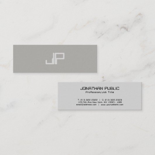 トレンディークリエイティブデザインモノグラムミニマリストプレーン スキニー名刺 (正面/裏面)