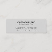 トレンディークリエイティブデザインモノグラムミニマリストプレーン スキニー名刺 (裏面)