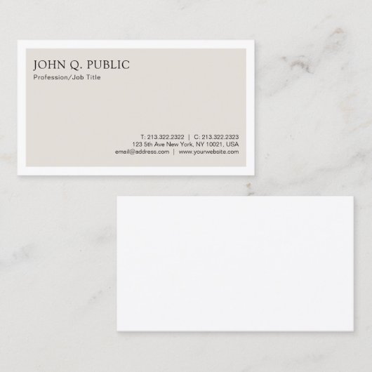 トレンディークリエイティブプレーンモダンミニマルデザイン 名刺 (正面/裏面)