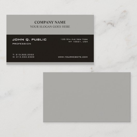 トレンディークリエイティブモダンプロフェッショナルデザインクリーン 名刺 (正面/裏面)