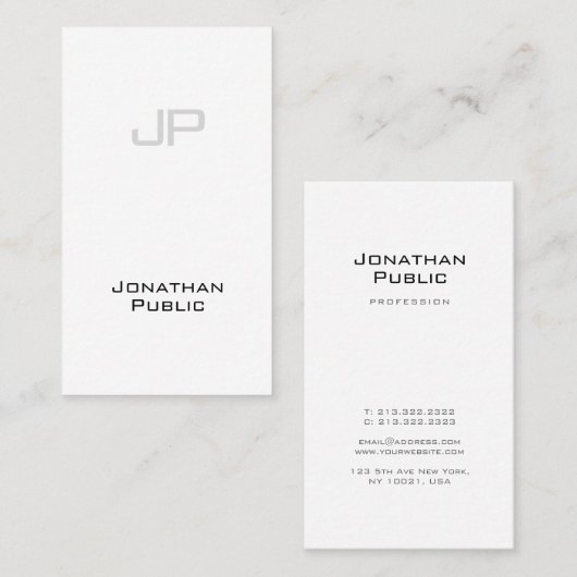 トレンディークリエイティブモノグラムお洒落ラグジュアリーデザイン 名刺 (正面/裏面)