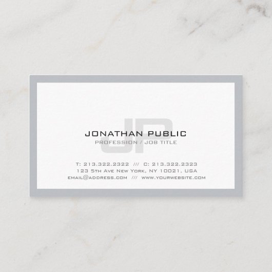 トレンディークリエイティブモノグラムのプレーンプロフェッショナル 名刺 (裏面)