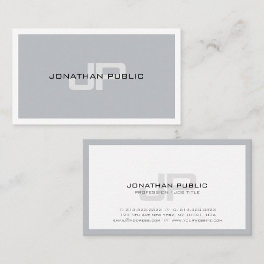 トレンディークリエイティブモノグラムのプレーンプロフェッショナル 名刺 (正面/裏面)