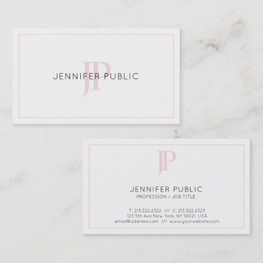 トレンディークリエイティブモノグラムのプロフェッショナル平面 名刺 (正面/裏面)