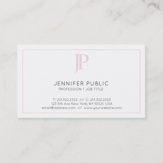 トレンディークリエイティブモノグラムのプロフェッショナル平面 名刺 (裏面)