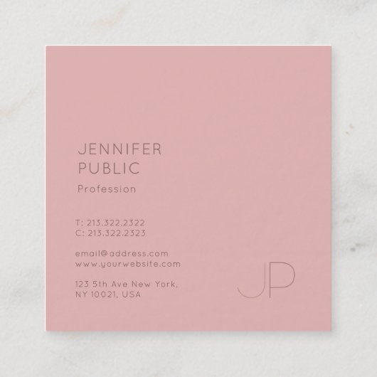 トレンディークリエイティブモノグラモダンムテンプレートラグジュアリ スクエア名刺 (裏面)