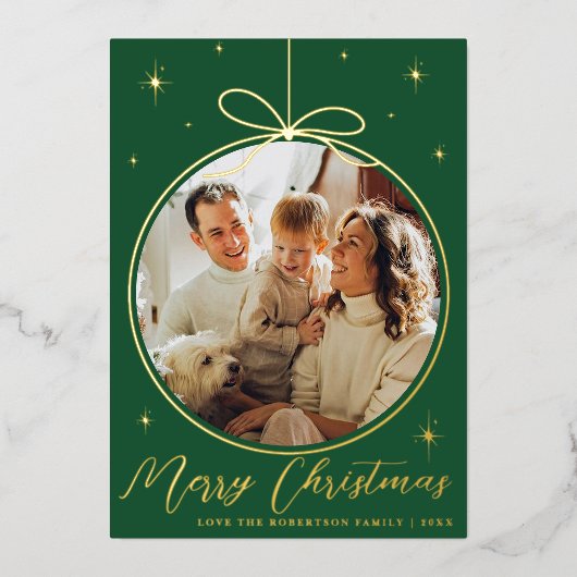 トレンディークリスマスオーナメント写真実在枠 箔シーズンカード (正面)