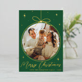 トレンディークリスマスオーナメント写真実在枠 箔シーズンカード (立ち正面)