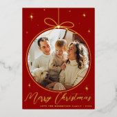 トレンディークリスマスオーナメント写真実在枠 箔シーズンカード (正面)