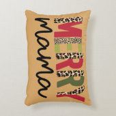 トレンディークリスマスカラーブロックヒョウメリーママ アクセントクッション (正面(垂直))