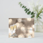 トレンディークリスマスシャンパングラス《写真》ぼけ味 シーズンポストカード (スタンド正面)