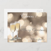トレンディークリスマスシャンパングラス《写真》ぼけ味 シーズンポストカード (正面/裏面)