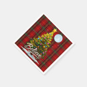 トレンディークリスマスツリーとクリスマスプレド紙 スタンダードカクテルナプキン (角)