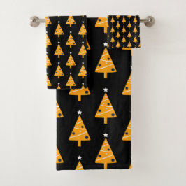 トレンディークリスマスツリーのシームレスなパターン バスタオルセット