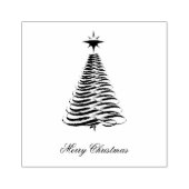 トレンディークリスマスツリーウッドアート ラバースタンプ (インプリント)