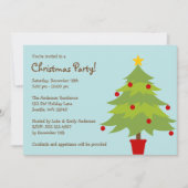 トレンディークリスマスツリークリスマスパーティの招待状 招待状 (正面)