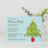 トレンディークリスマスツリークリスマスパーティの招待状 招待状 (スタンド正面)