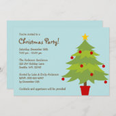 トレンディークリスマスツリークリスマスパーティの招待状 招待状 (正面/裏面)