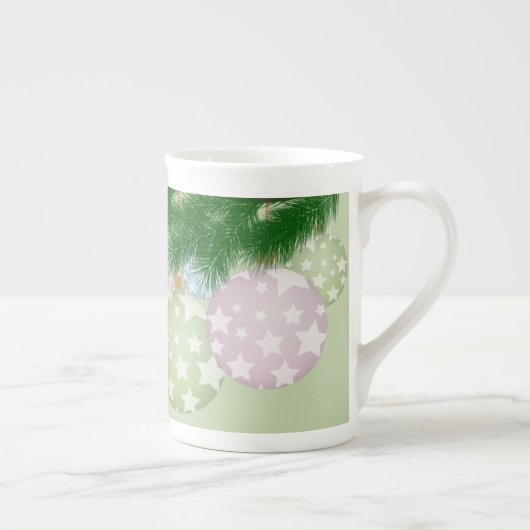 トレンディークリスマスパステルオーナメントズウィズスターズ ボーンチャイナマグカップ (右)
