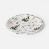 トレンディークリスマスパターン |水彩 ペーパープレート (アングル)